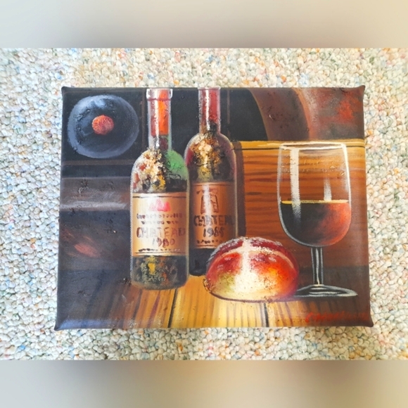 Canvas Textured Wine Painting Set of 2 Wall Art - Picture 2 of 6